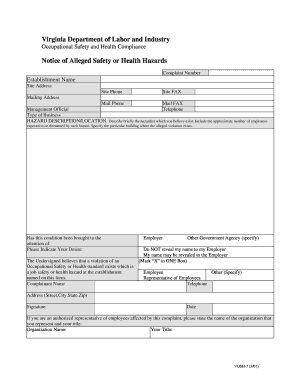 Vosh Online Complaint Form