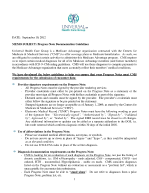 Physician Progress Notes Form