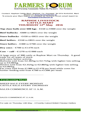 Raphoe Mart Live Stream Form