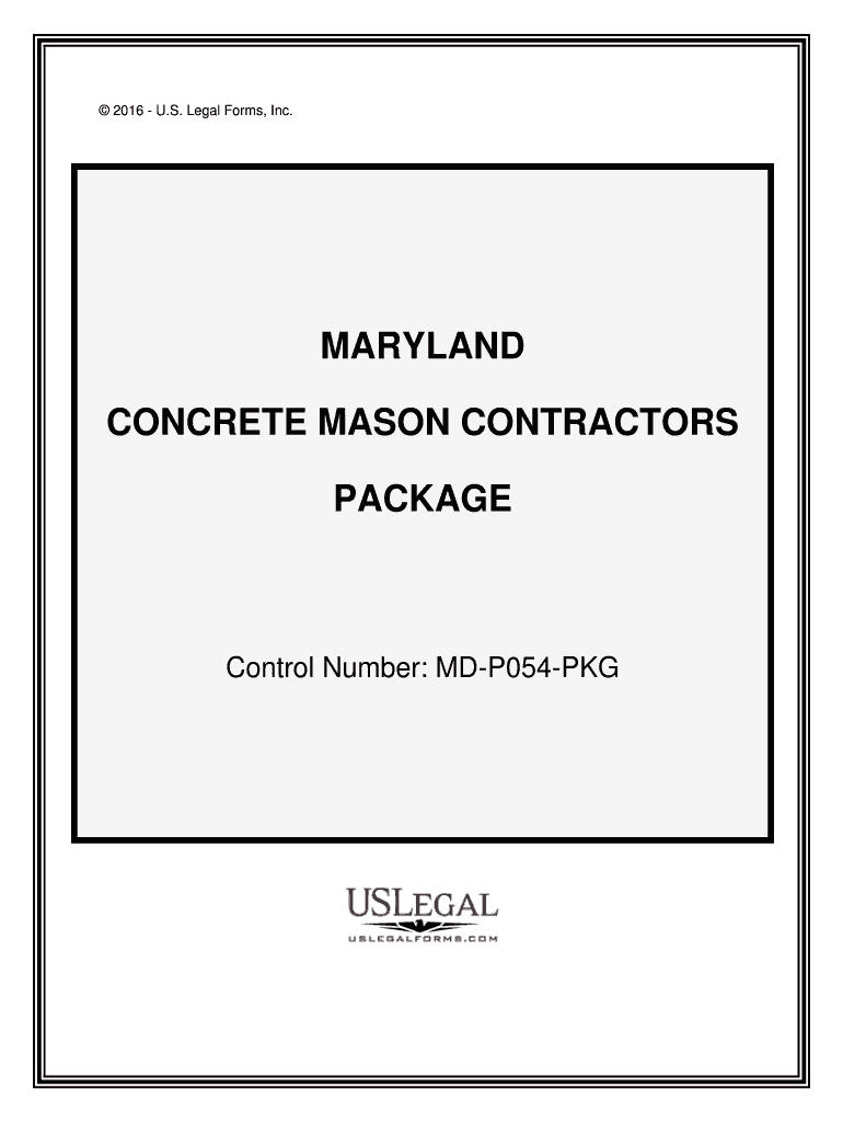 Control Number MD P054 PKG Form