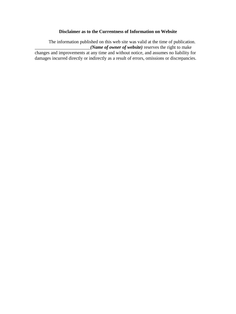 Disclaimer Currentness Form