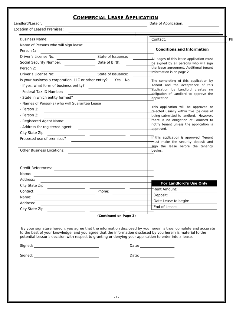 Wisconsin Lease Form