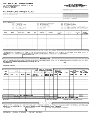 EMPLOYEE PAYROLL REIMBURSEMENTS ATTACH Form