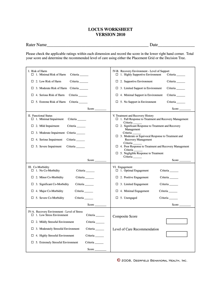 Locus Scoring Sheet Form